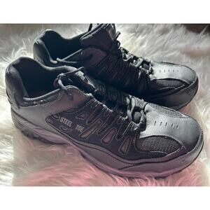Skechers Cankton 77055/BKCC Men’s Steel Toe Work Shoe Black/ Charcoal Size 13